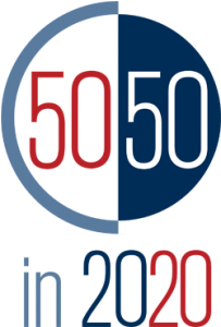 50/50 in 2020 typographic Logo